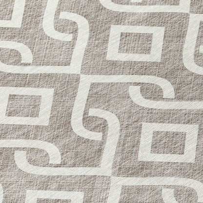 Addison Rugs Offset Stripes Taupe Washable Indoor-Outdoor Rug