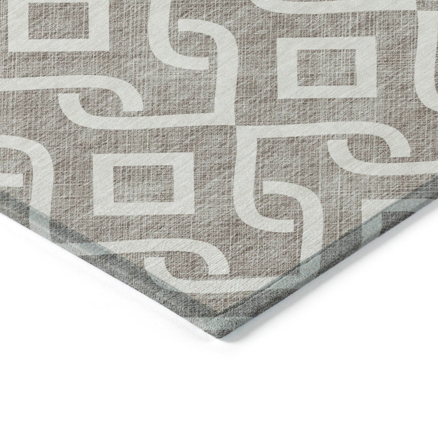 Addison Rugs Offset Stripes Taupe Washable Indoor-Outdoor Rug