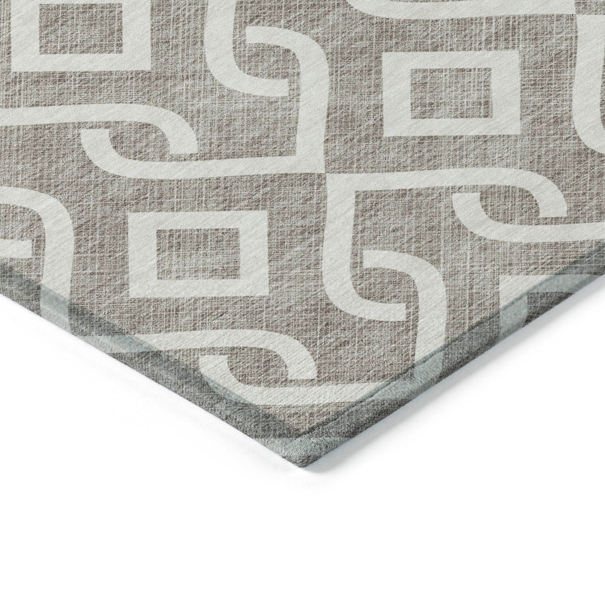 Addison Rugs Offset Stripes Taupe Washable Indoor-Outdoor Rug
