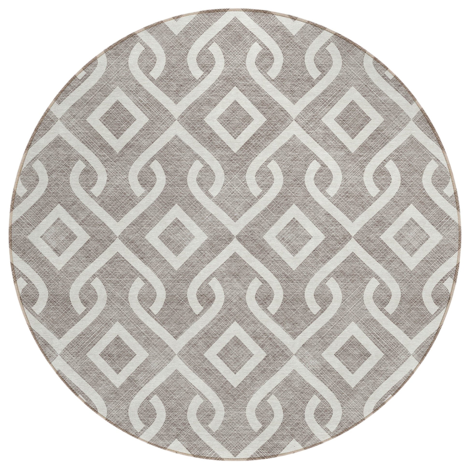 Addison Rugs Offset Stripes Taupe Washable Indoor-Outdoor Rug