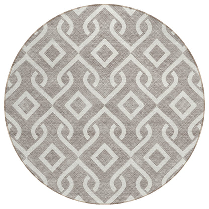 Addison Rugs Offset Stripes Taupe Washable Indoor-Outdoor Rug