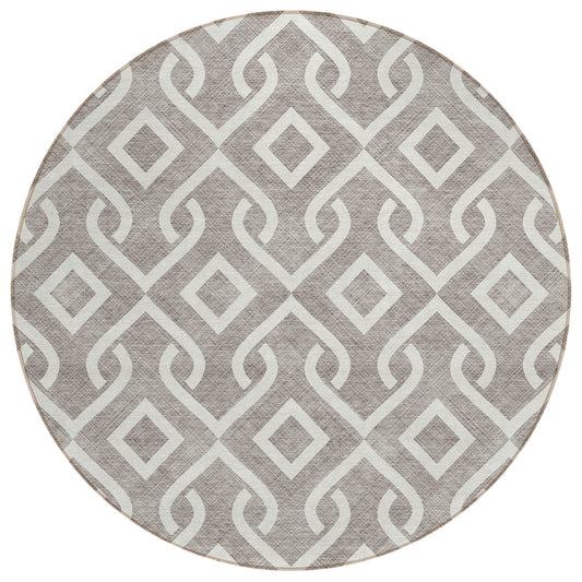 Addison Rugs Offset Stripes Taupe Washable Indoor-Outdoor Rug