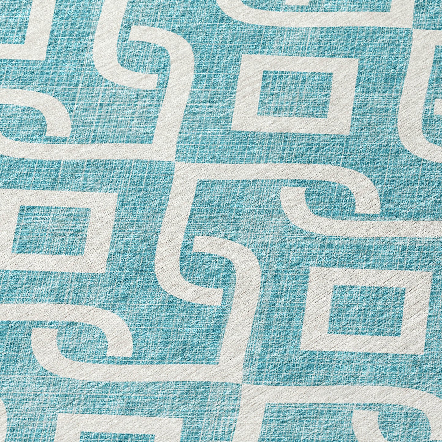 Addison Rugs Offset Stripes Teal Washable Indoor-Outdoor Rug