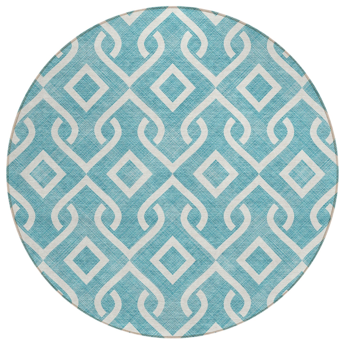 Addison Rugs Offset Stripes Teal Washable Indoor-Outdoor Rug