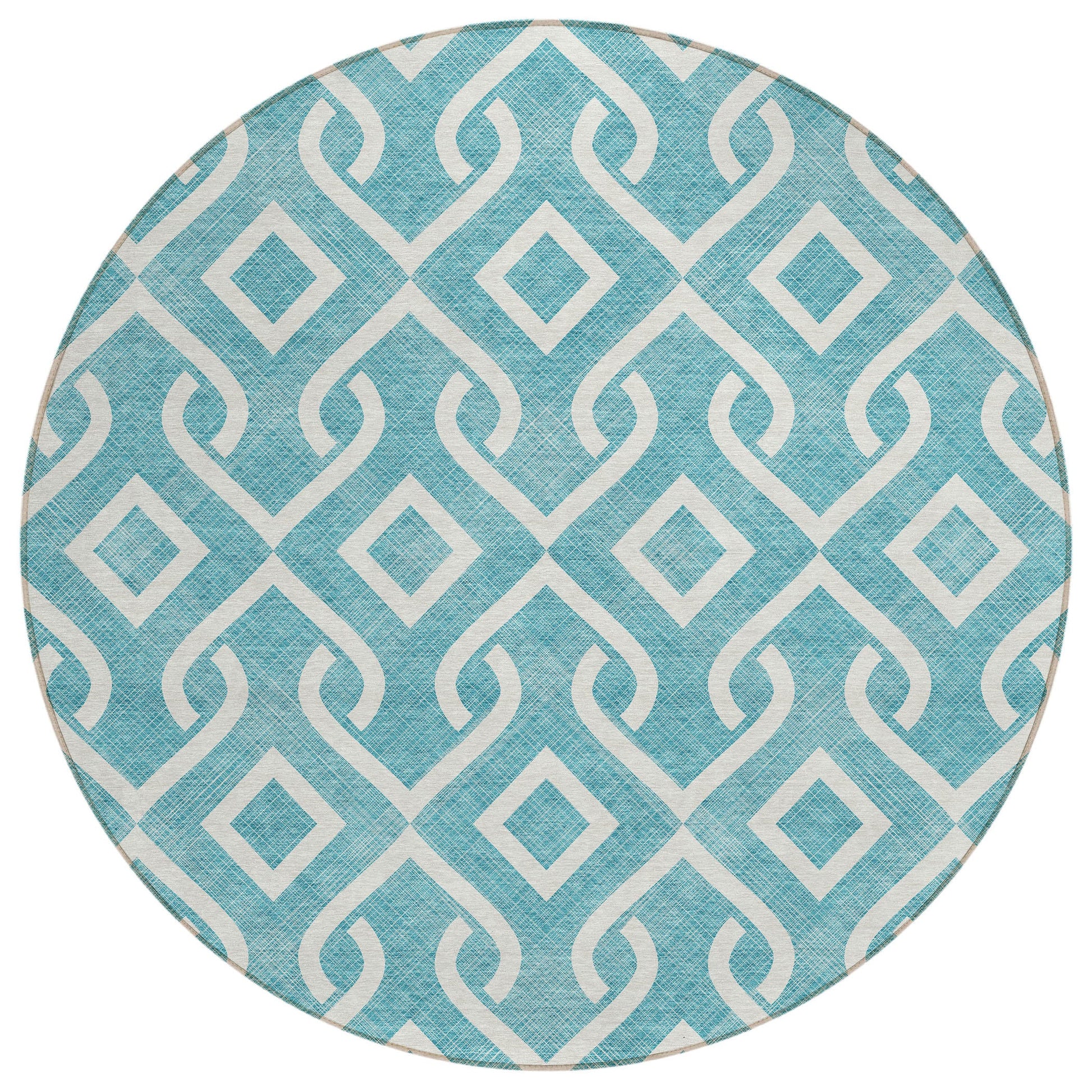 Addison Rugs Offset Stripes Teal Washable Indoor-Outdoor Rug