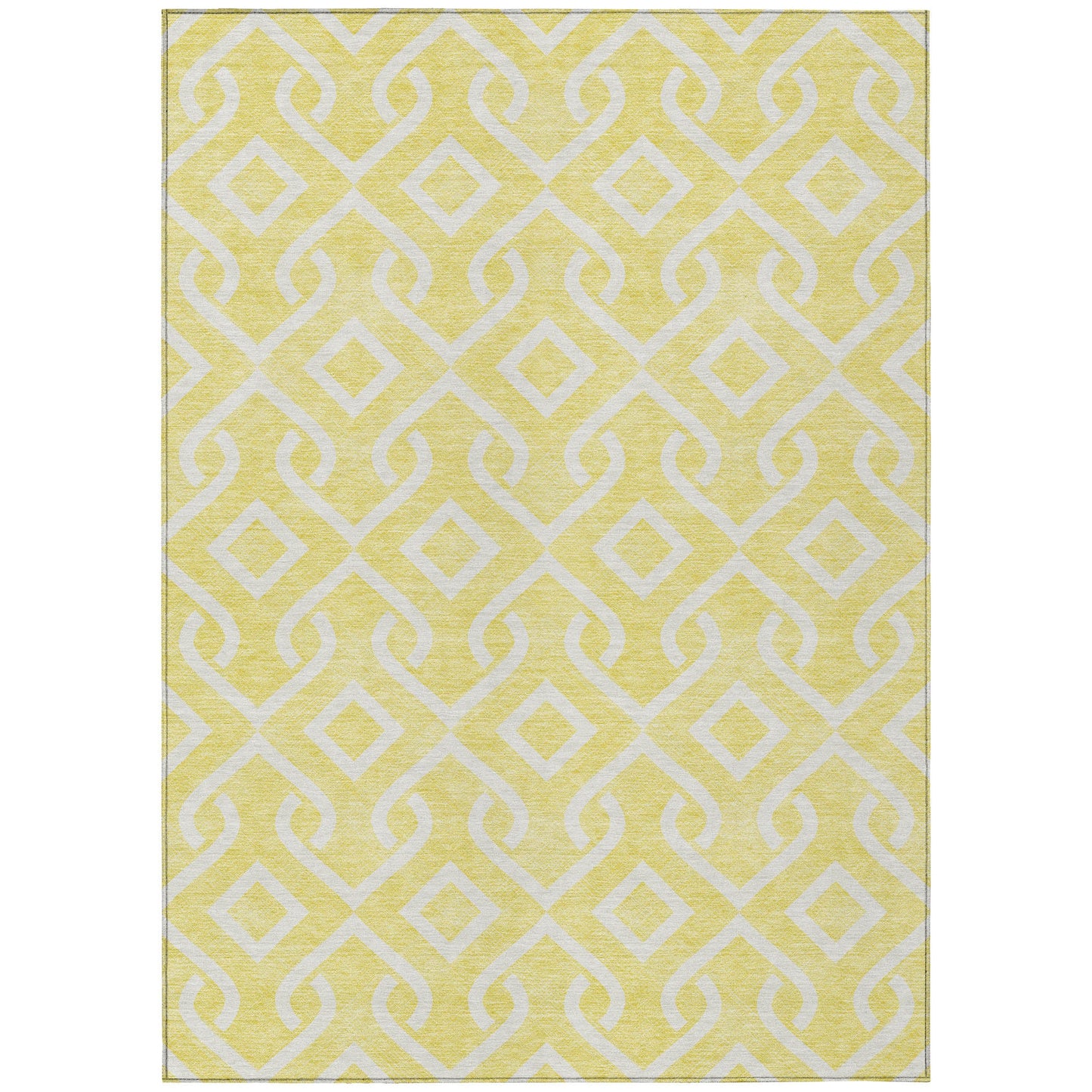 Addison Rugs Offset Stripes Yellow Washable Indoor-Outdoor Rug