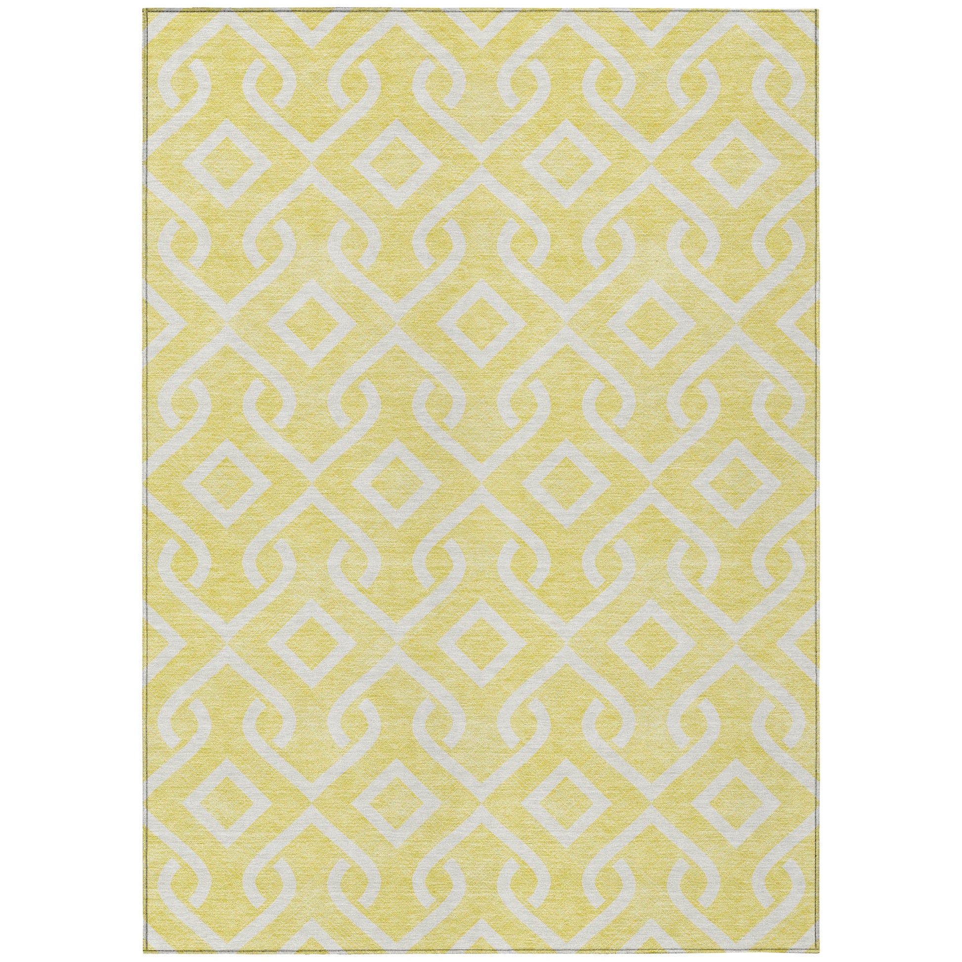 Addison Rugs Offset Stripes Yellow Washable Indoor-Outdoor Rug