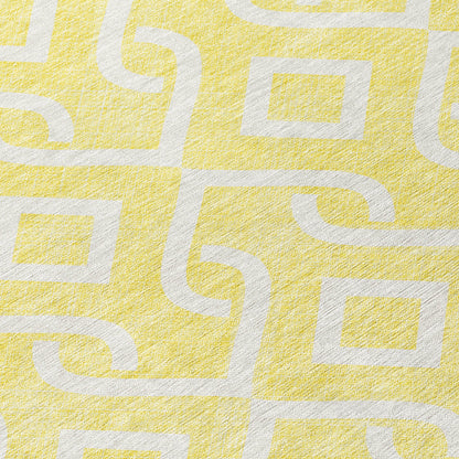 Addison Rugs Offset Stripes Yellow Washable Indoor-Outdoor Rug