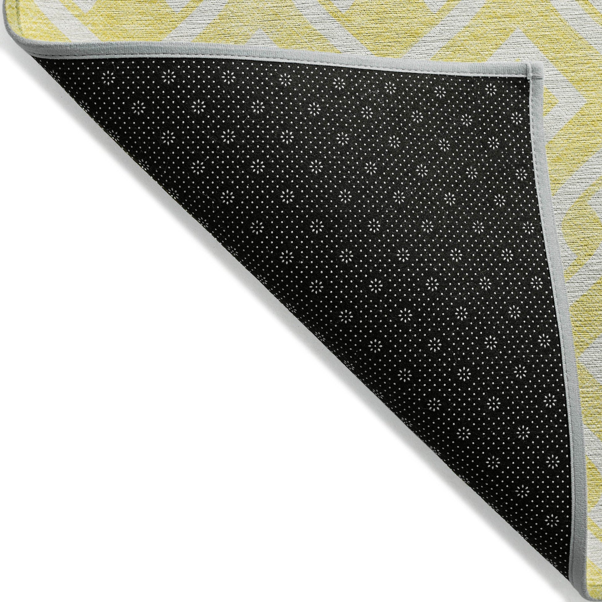 Addison Rugs Offset Stripes Yellow Washable Indoor-Outdoor Rug