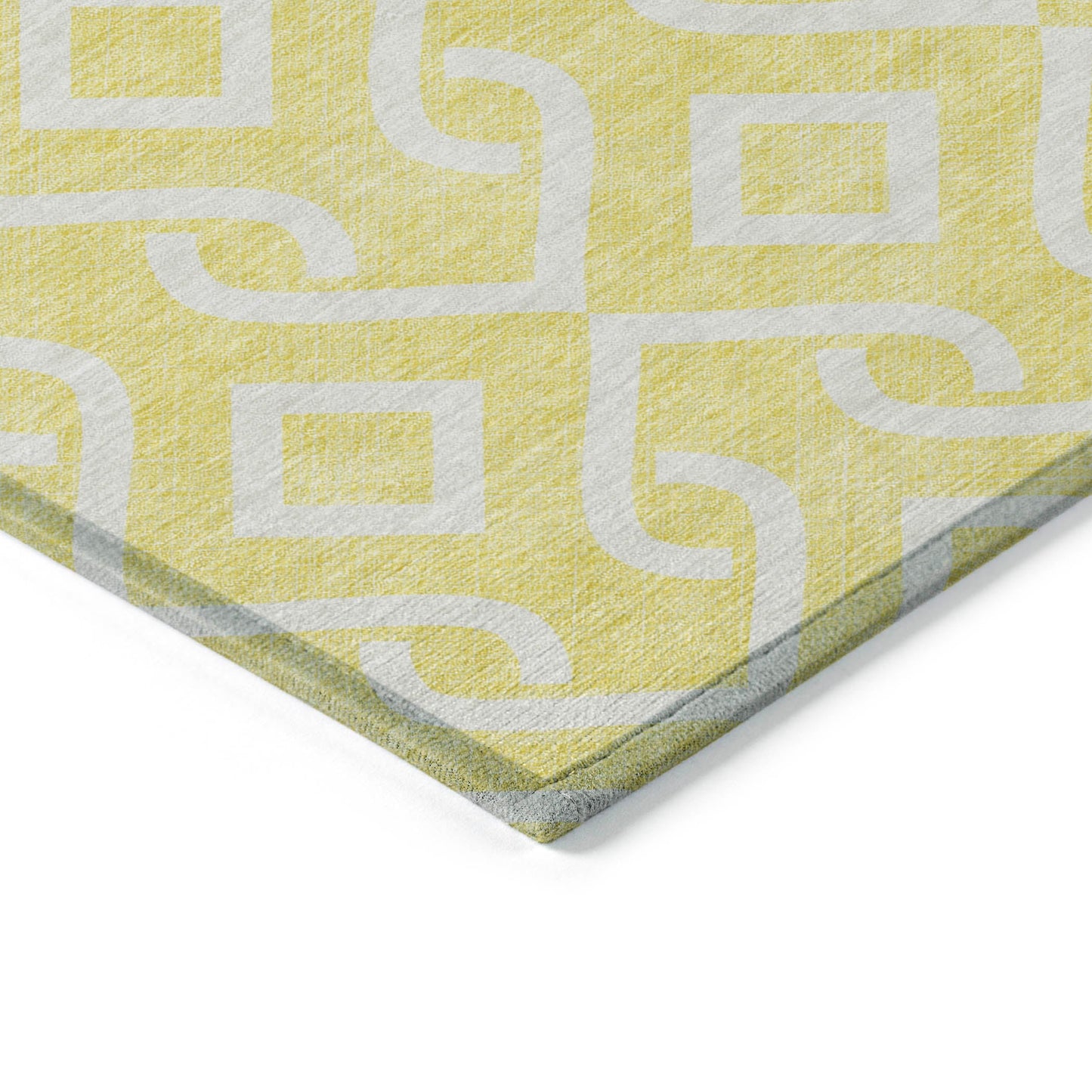 Addison Rugs Offset Stripes Yellow Washable Indoor-Outdoor Rug