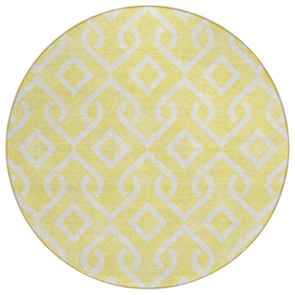 Addison Rugs Offset Stripes Yellow Washable Indoor-Outdoor Rug
