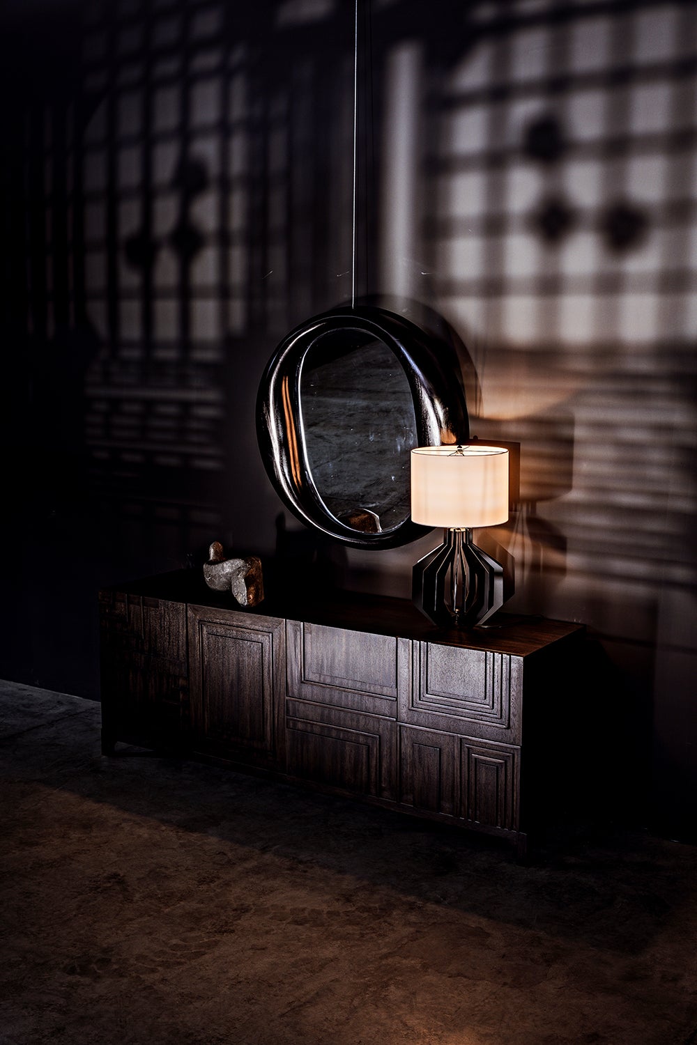 Oh Mirror, Charcoal Black Round Wall Mirror-Wall Mirrors-Noir-Sideboards and Things