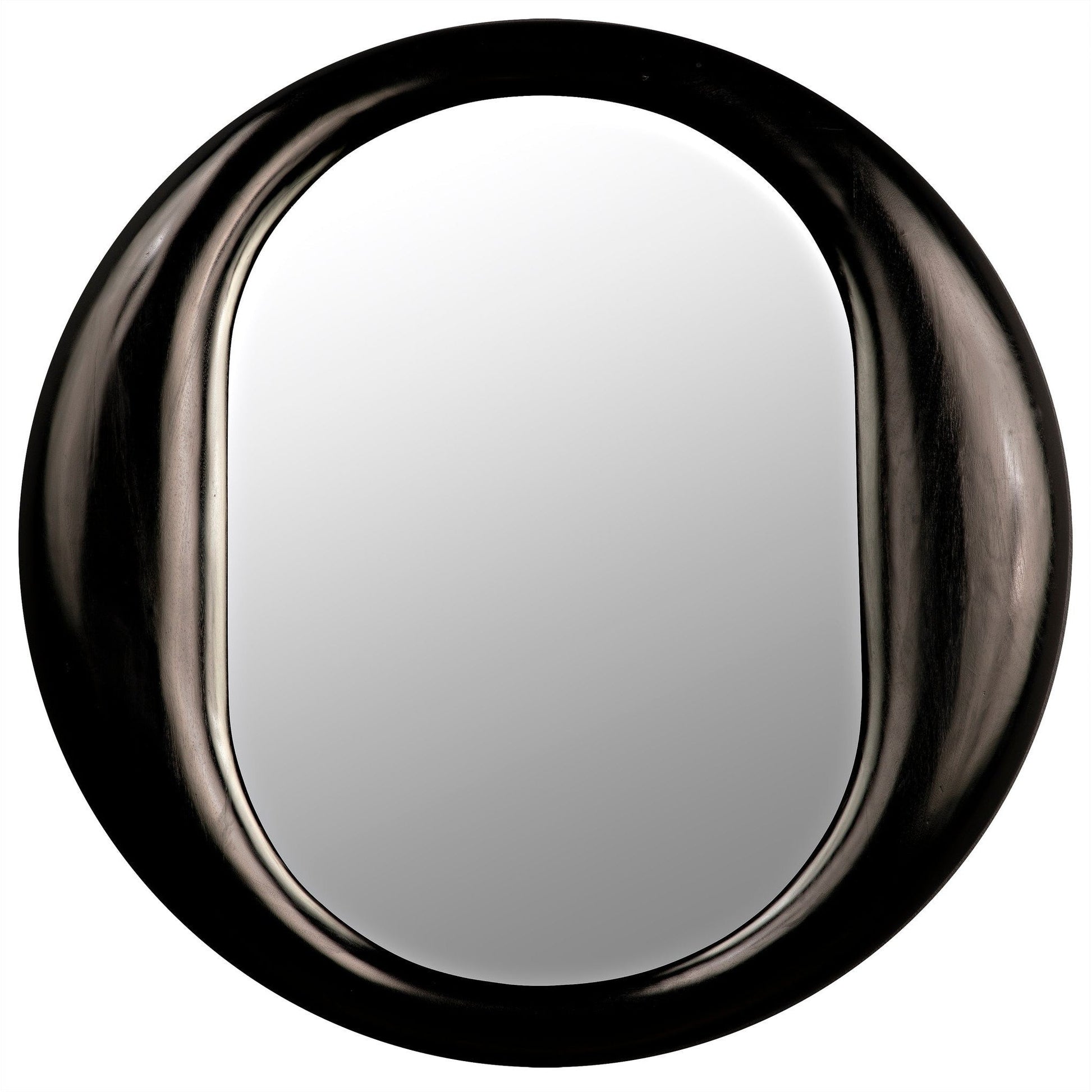 Oh Mirror, Charcoal Black Round Wall Mirror-Wall Mirrors-Noir-Sideboards and Things