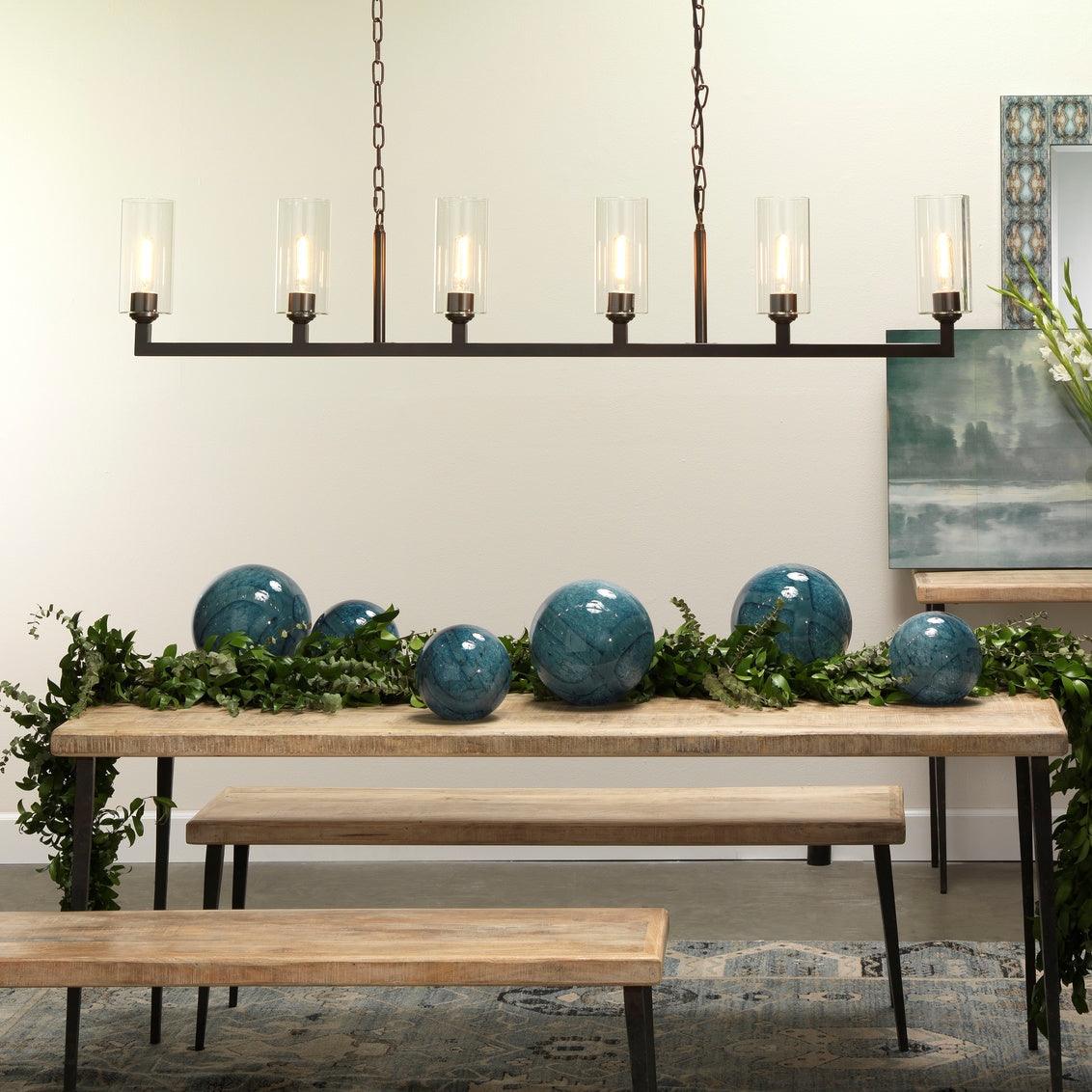 Oil Rubbed Bronze Dining Room Linear 6 Light Chandelier Chandeliers Sideboards and Things By Jamie Young