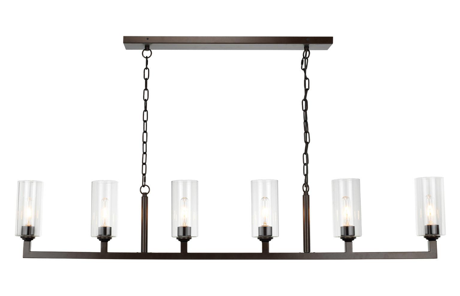 Oil Rubbed Bronze Dining Room Linear 6 Light Chandelier Chandeliers Sideboards and Things By Jamie Young