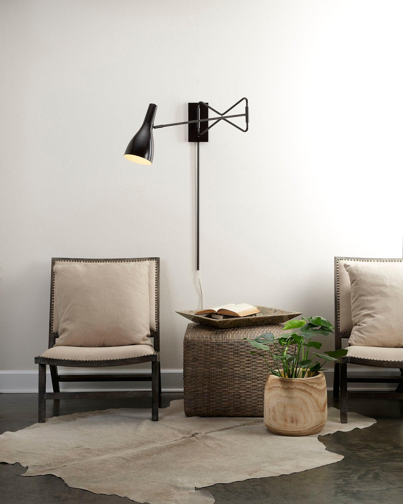 Oil Rubbed Bronze Lenz Swing Arm Wall Sconce Wall Sconces Sideboards and Things By Jamie Young