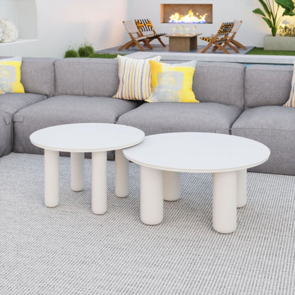 Zuo Modern Ola Aluminum White Coffee Table 2PC