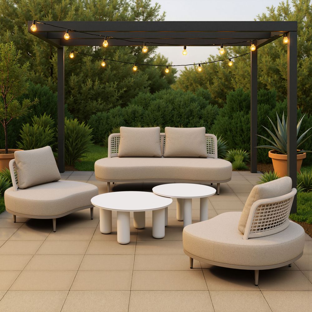 Zuo Modern Ola Aluminum White Coffee Table 2PC