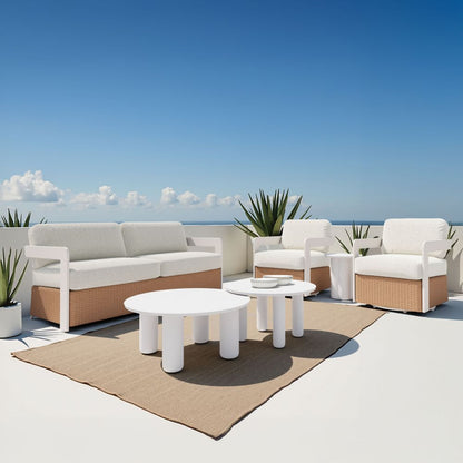 Zuo Modern Ola Aluminum White Coffee Table 2PC