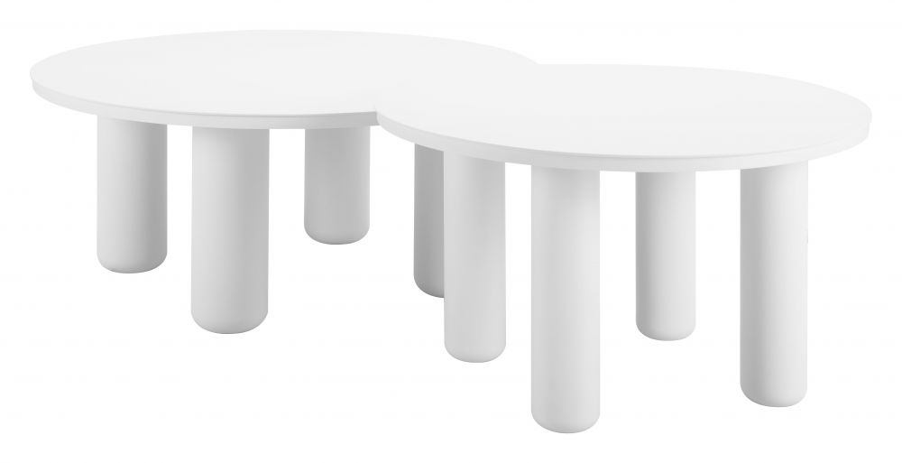 Zuo Modern Ola Aluminum White Coffee Table 2PC