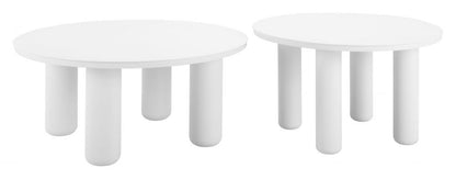 Zuo Modern Ola Aluminum White Coffee Table 2PC