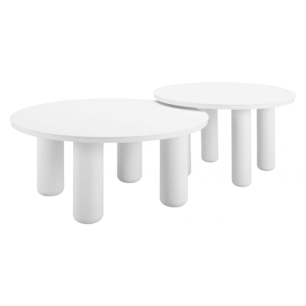 Zuo Modern Ola Aluminum White Coffee Table 2PC