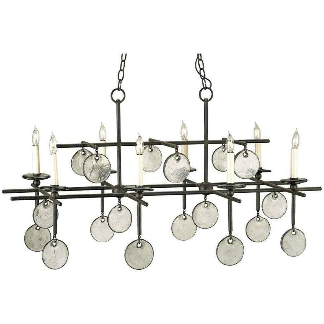 Old Iron Sethos Black Rectangular Chandelier Chandeliers Sideboards and Things By Currey & Co