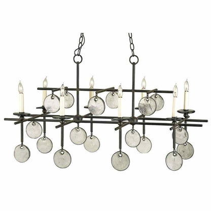 Old Iron Sethos Black Rectangular Chandelier Chandeliers Sideboards and Things By Currey & Co