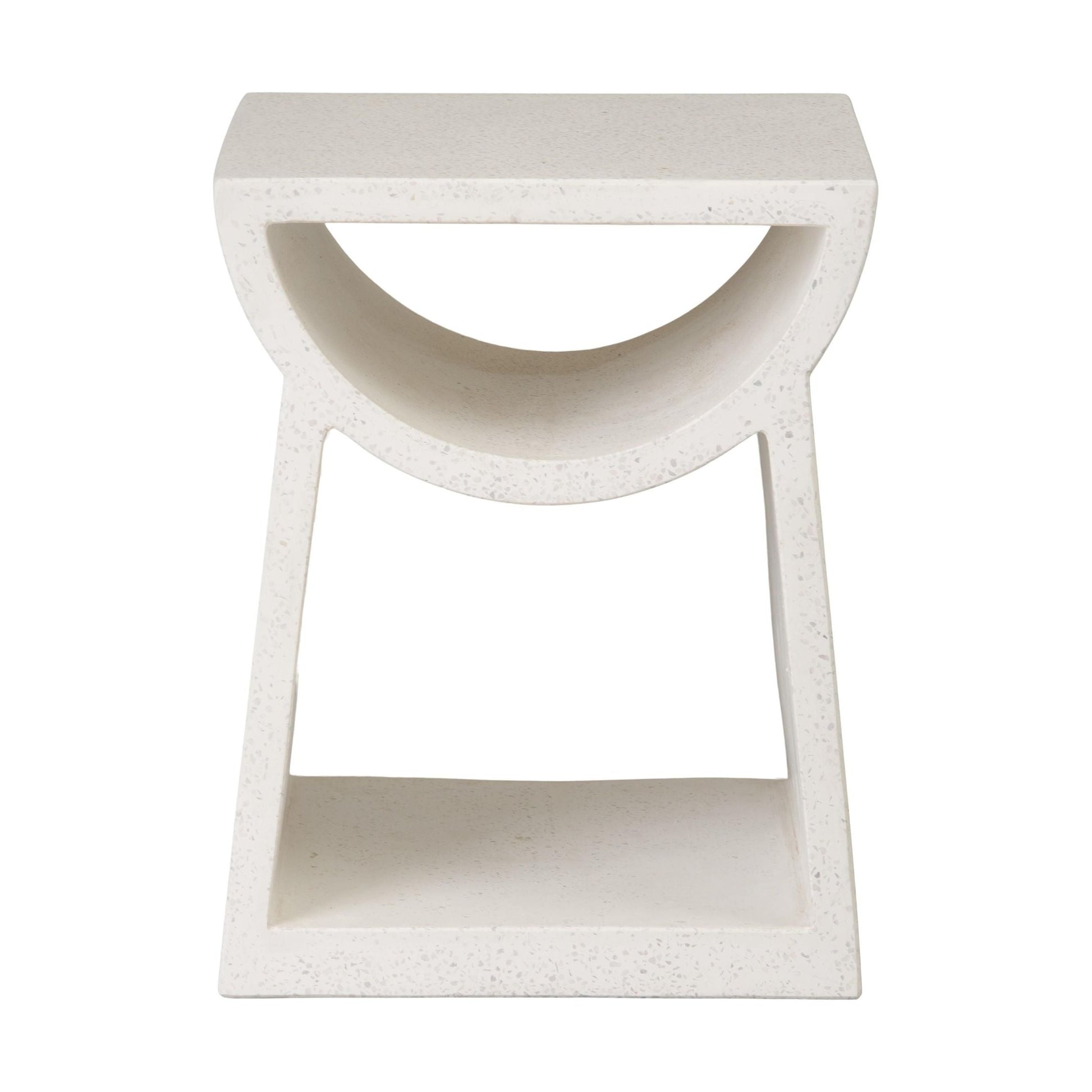 Emissary Ole White Terrazzo Garden Stool