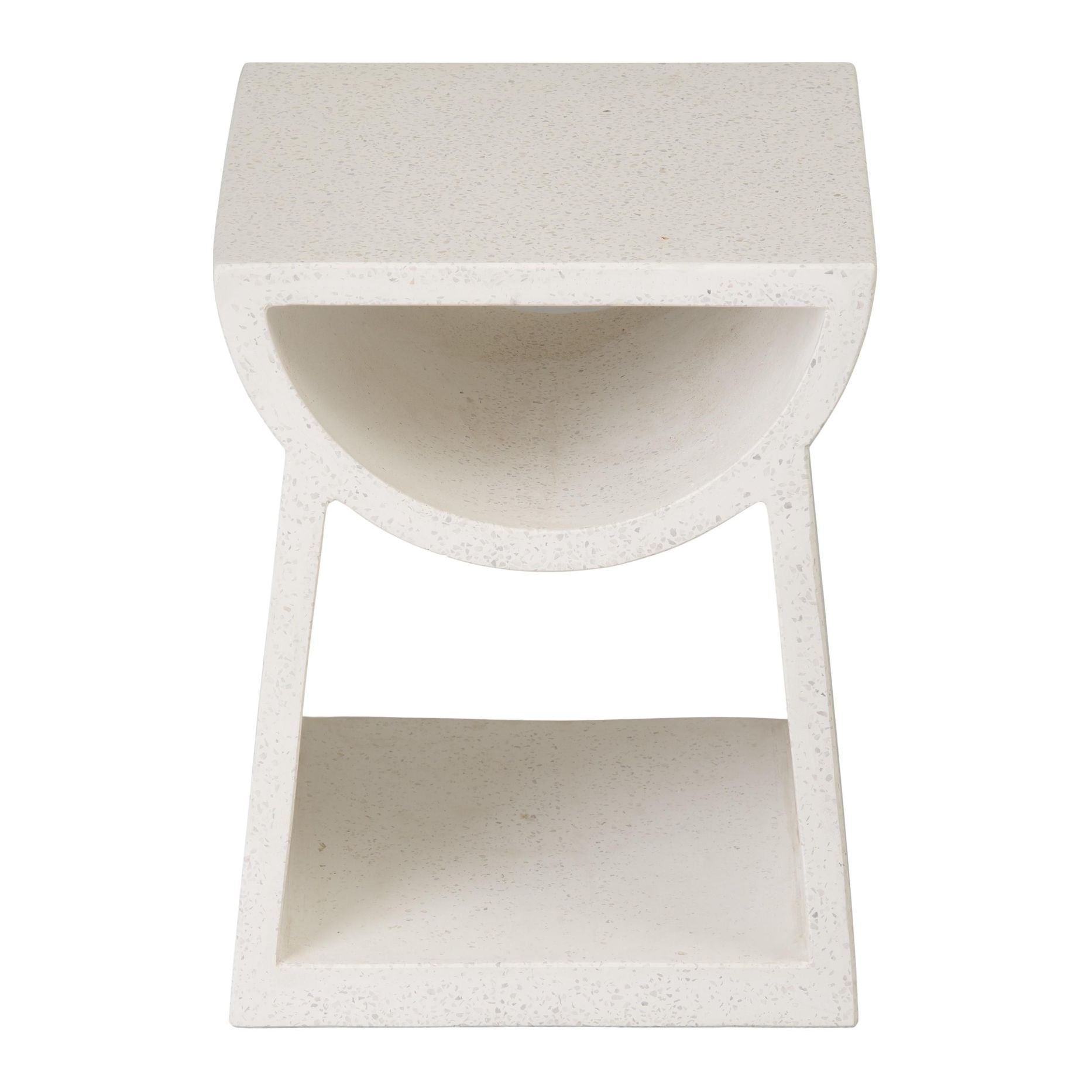Emissary Ole White Terrazzo Garden Stool