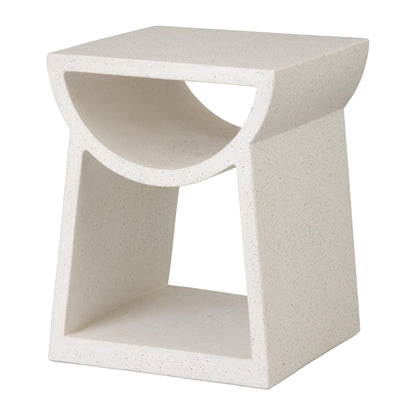 Emissary Ole White Terrazzo Garden Stool