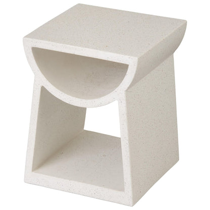 Emissary Ole White Terrazzo Garden Stool