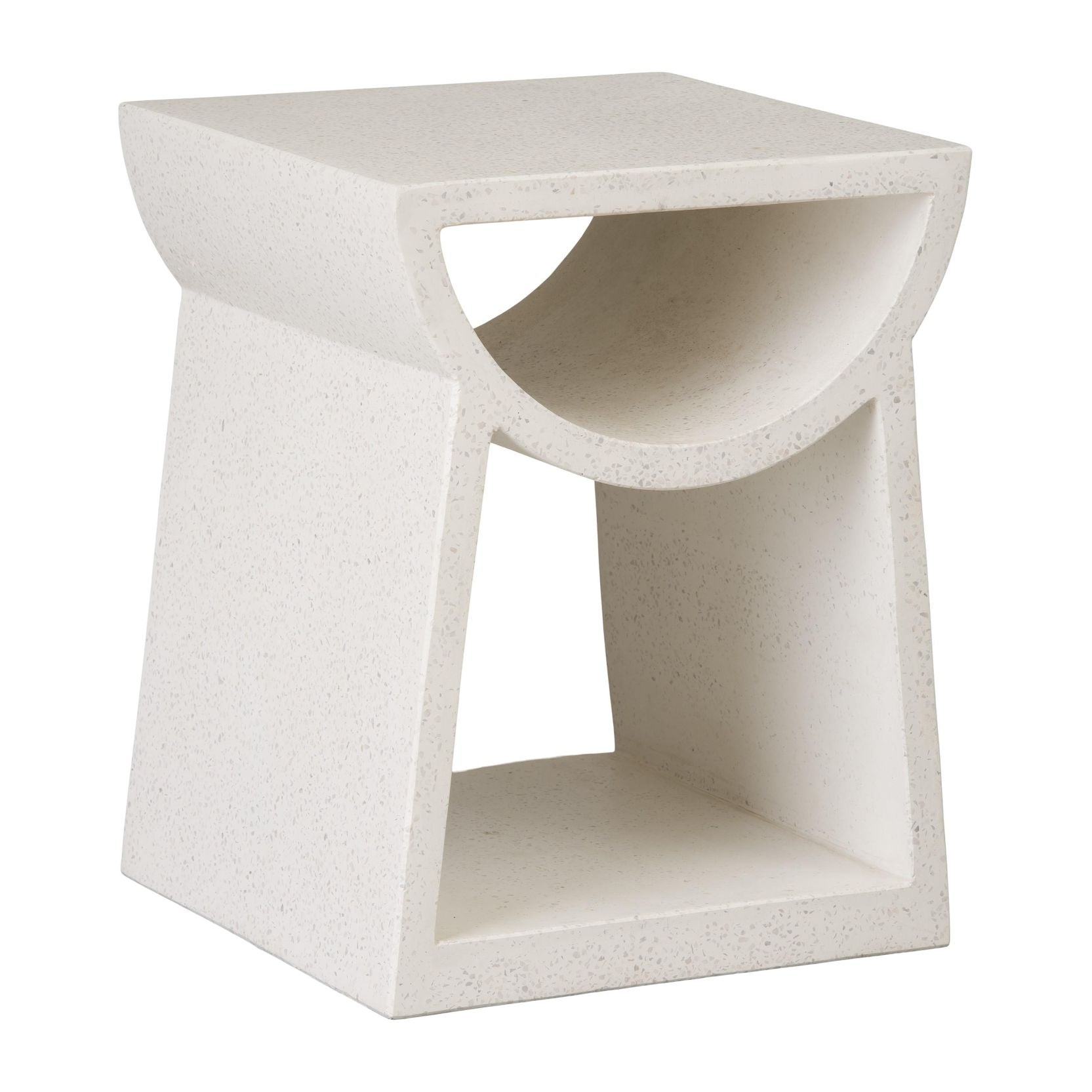Emissary Ole White Terrazzo Garden Stool