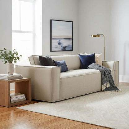 LH Home Olga Beige Fabric Sofa