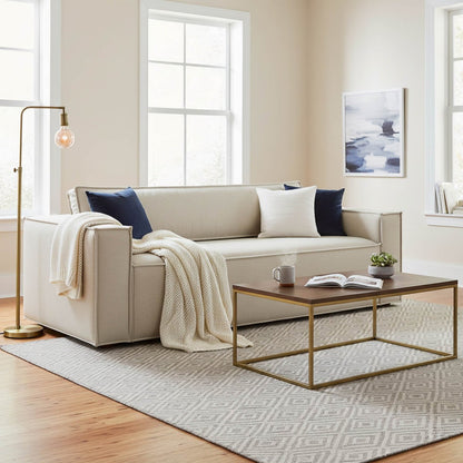 LH Home Olga Beige Fabric Sofa