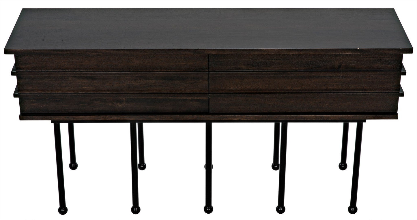 Oliver Console, Ebony Walnut-Console Tables-Noir-Sideboards and Things