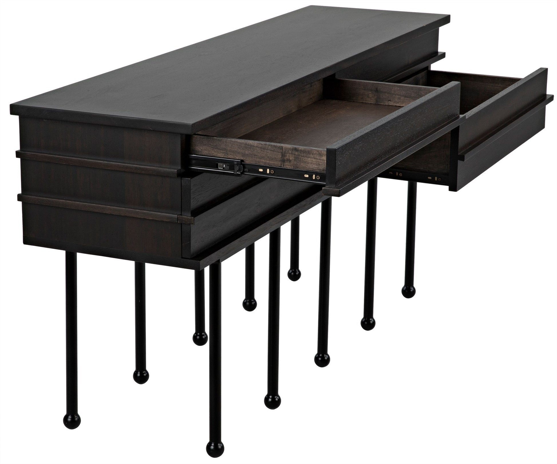 Oliver Console, Ebony Walnut-Console Tables-Noir-Sideboards and Things