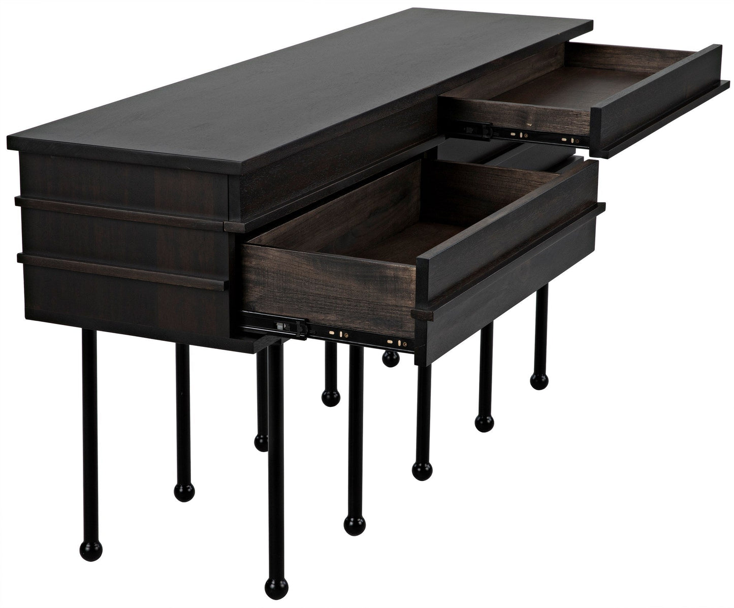 Oliver Console, Ebony Walnut-Console Tables-Noir-Sideboards and Things