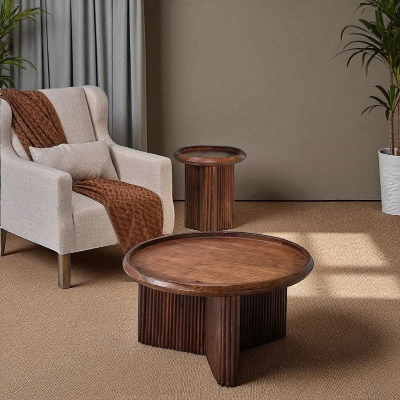 LOOMLAN Olmira Wooden Round Side Table