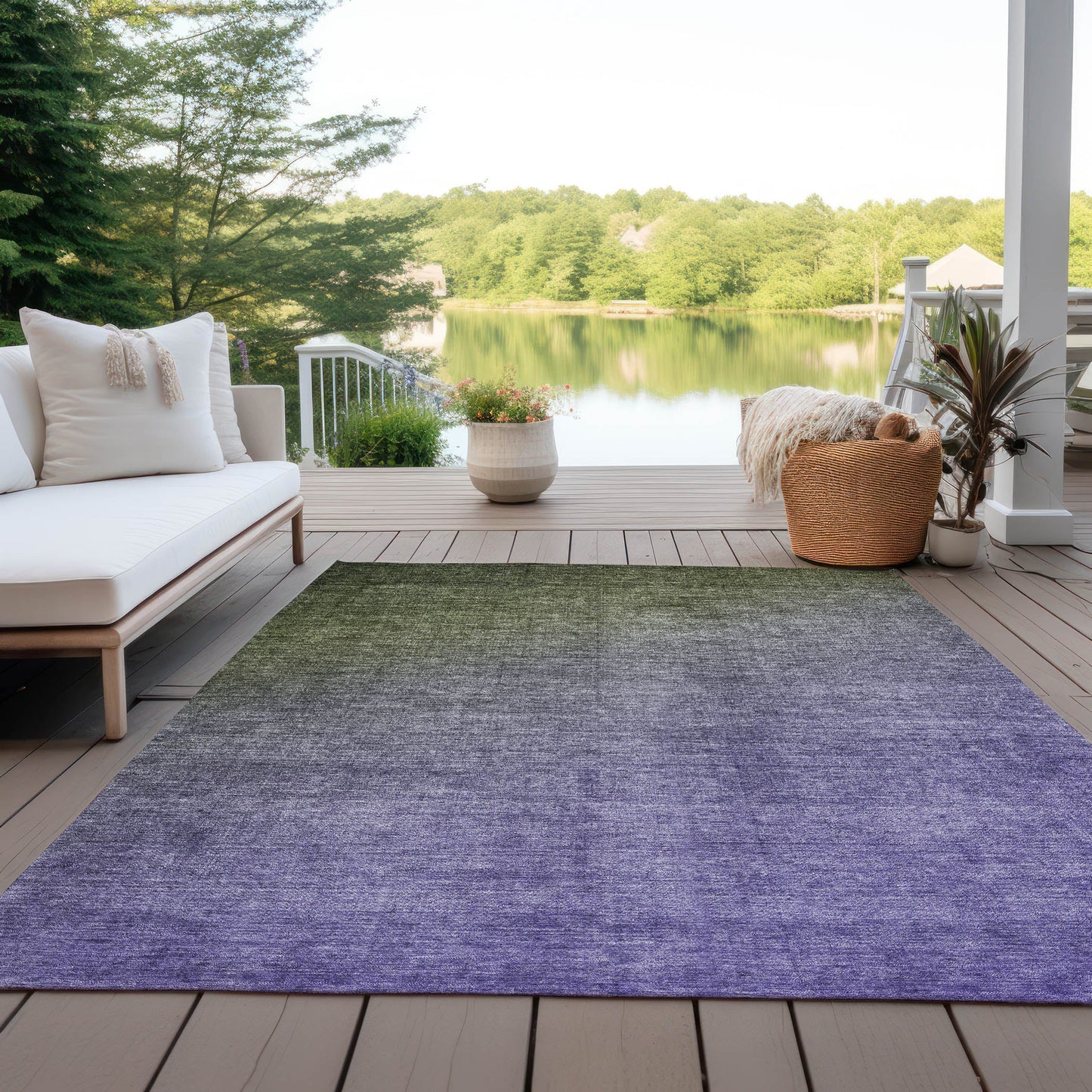 Addison Rugs Ombre Green Washable Indoor-Outdoor Rug