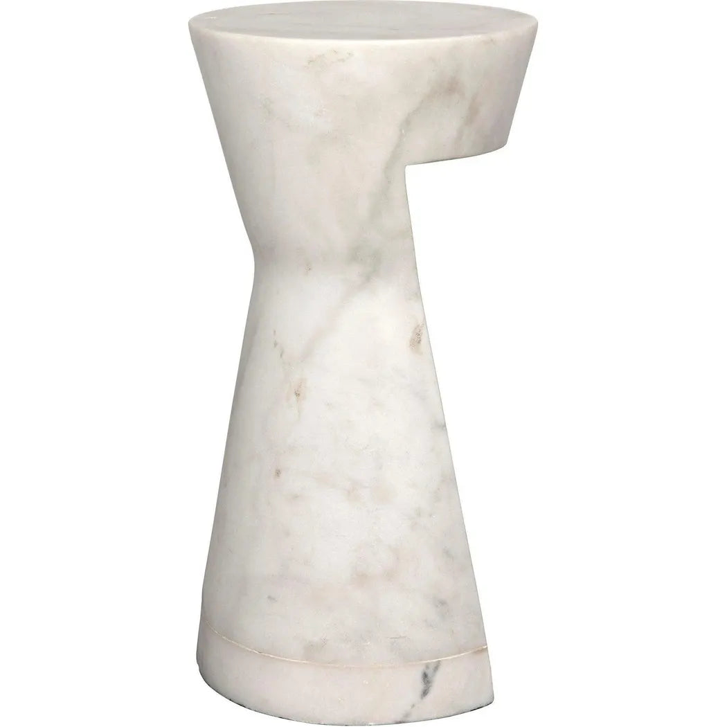 Noir Omon Marble White Round Side Table