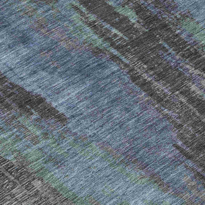 LOOMLAN Rugs Onyxelle Blue Washable Indoor-Outdoor Rug