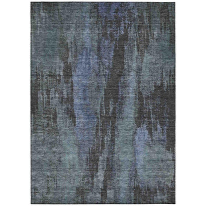 LOOMLAN Rugs Onyxelle Blue Washable Indoor-Outdoor Rug
