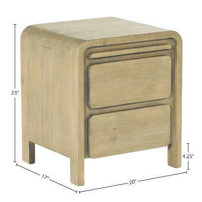 Opera Minimalist Designed Wooden 2 Drawer Nightstand