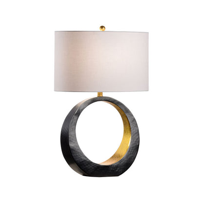 Ophelia Circle Designed Black Table Lamp-Table Lamps-Wildwood-LOOMLAN