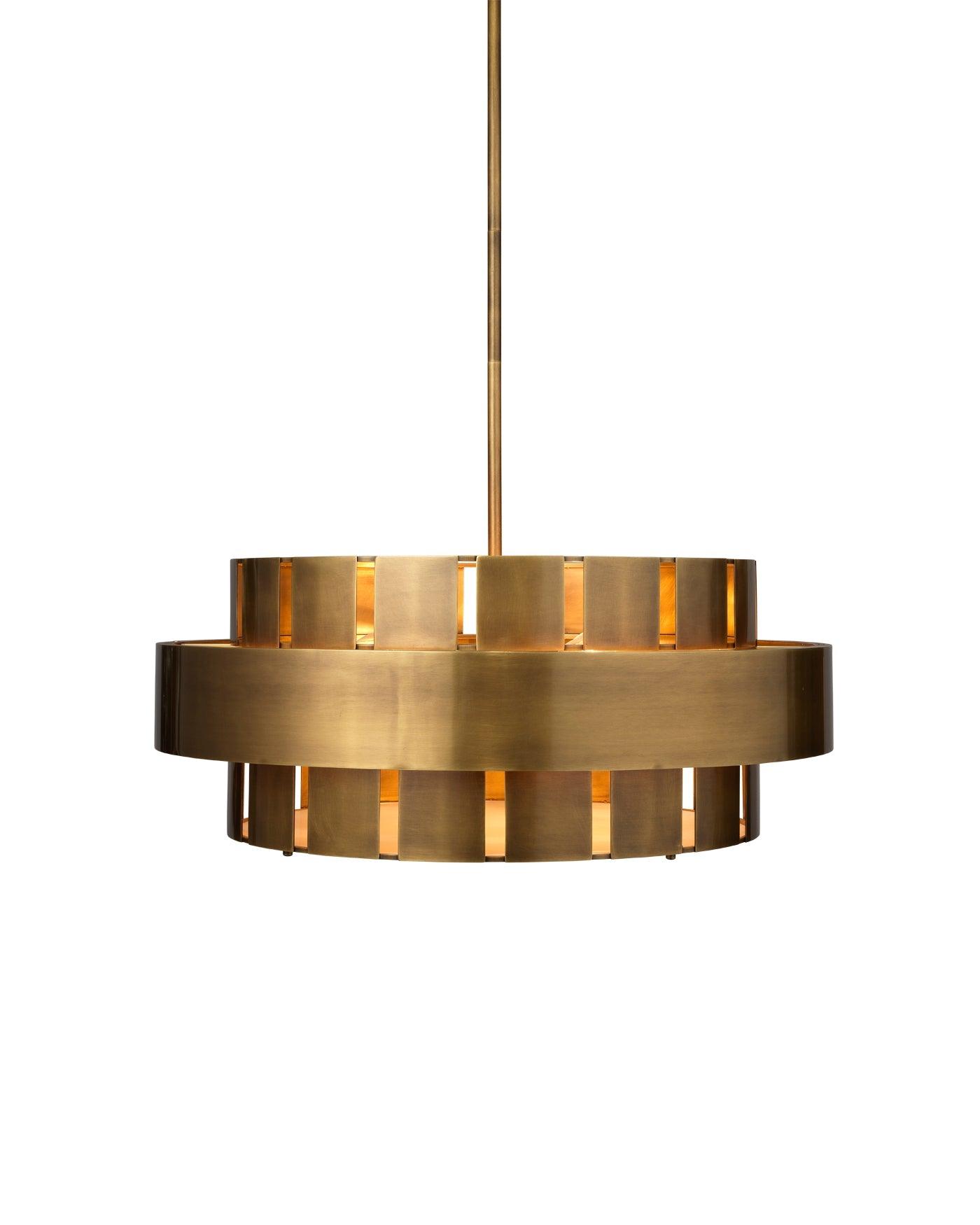 Orbit Brass Modern Round Chandelier - Large Chandeliers Sideboards and Things By Jamie Young