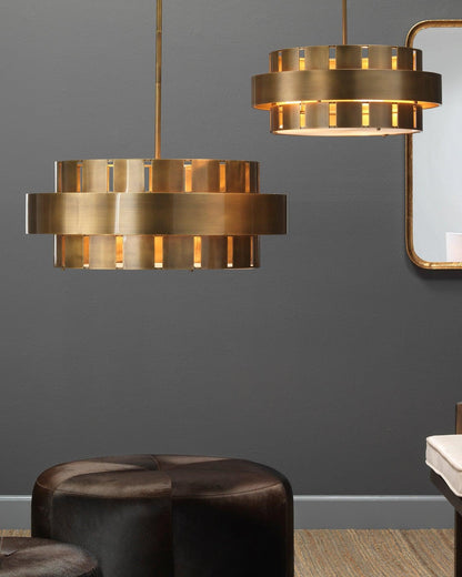 Orbit Brass Modern Round Chandelier - Large Chandeliers Sideboards and Things By Jamie Young