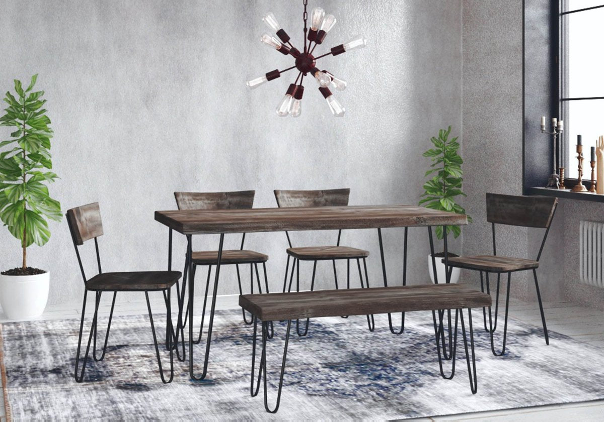 LH Home Organic Wooden Armless Dining Chair (Set of 2)