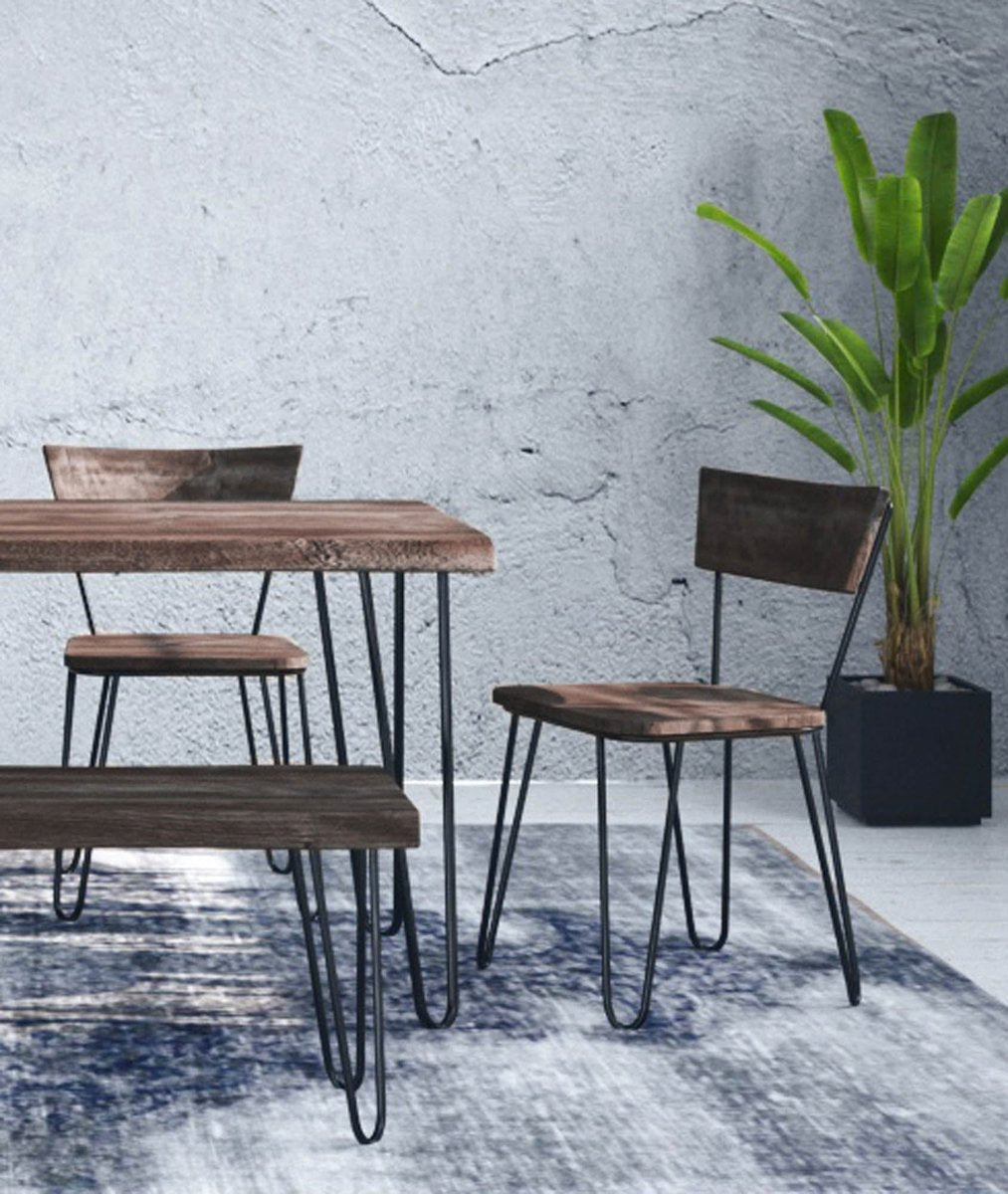 LH Home Organic Wooden Armless Dining Chair (Set of 2)