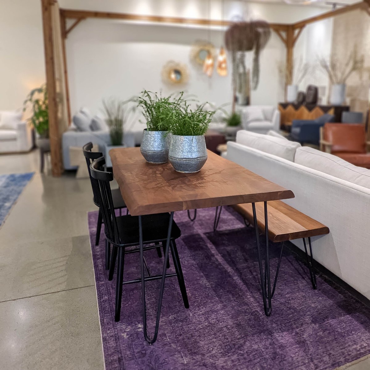 LH Home Organic Wooden Rectangular Dining Table